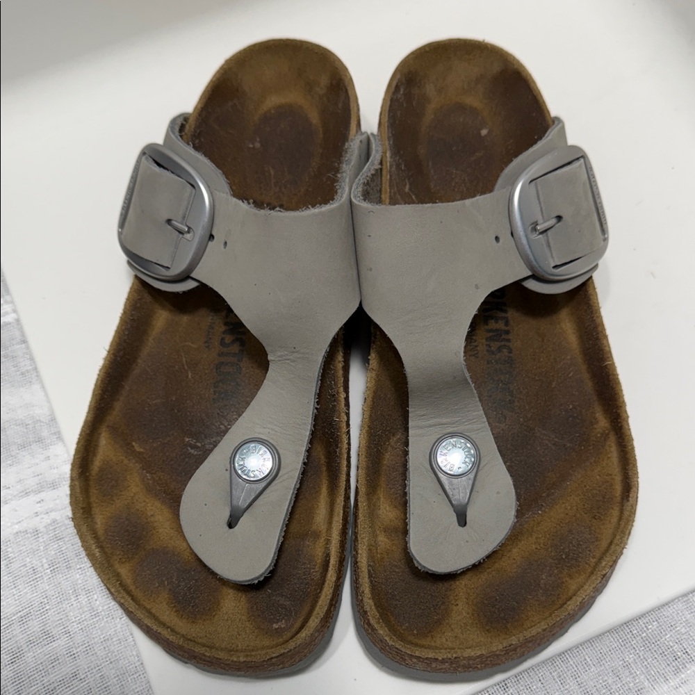 Women’s Birkenstock Gray Sandals with Silver Buckle size 37 - Picture 5 of 5